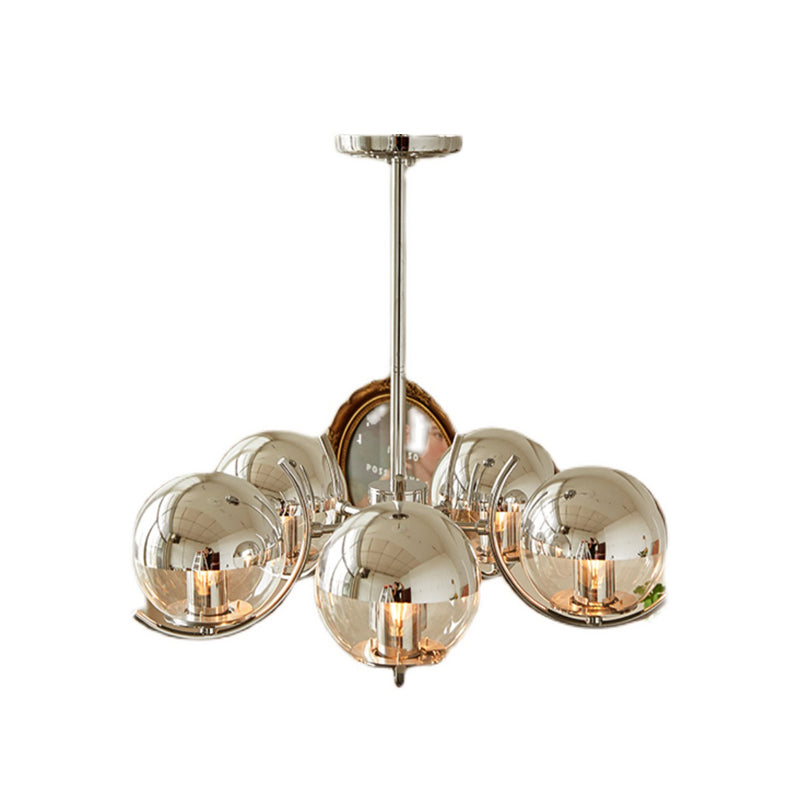 Postmodern Style Globe Chandelier Light Metal Glass Pendant Light for Kitchen