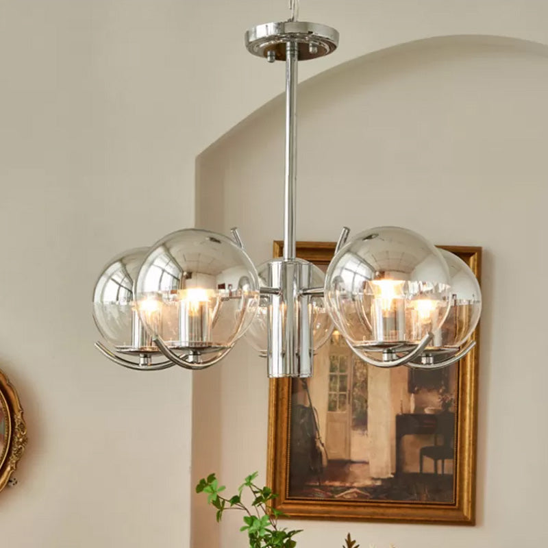 Postmodern Style Globe Chandelier Light Metal Glass Pendant Light for Kitchen
