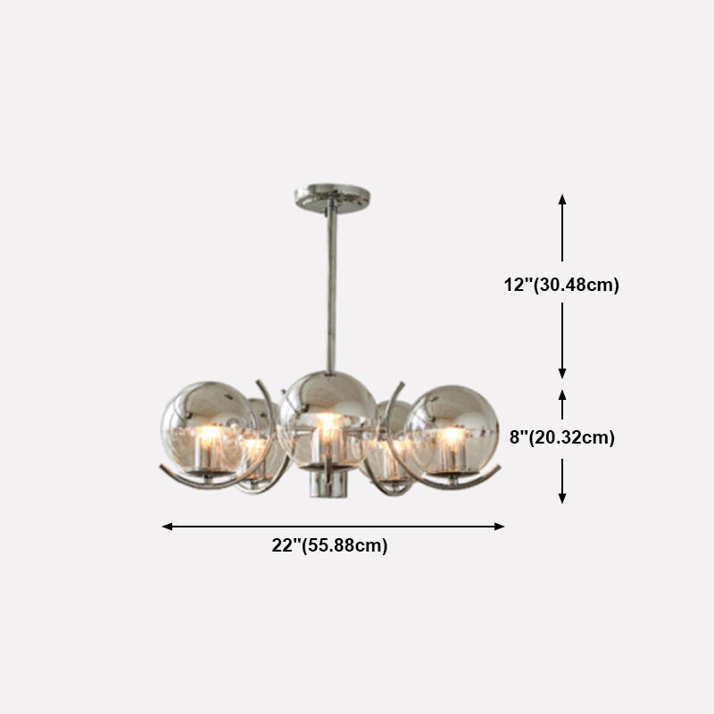 Postmodern Style Globe Chandelier Light Metal Glass Pendant Light for Kitchen
