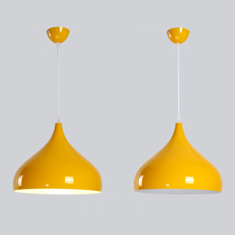 Metal Bowl Shape Hanging Lights Modern Macaron Style 1 Light Hanging Mount Fixture