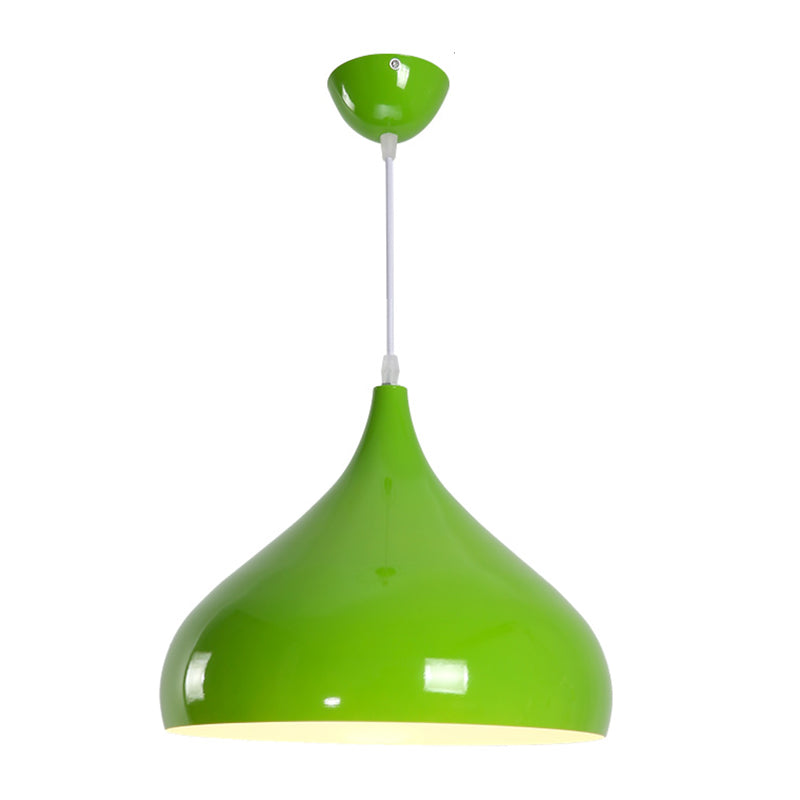 Metal Bowl Shape Hanging Lights Modern Macaron Style 1 Light Hanging Mount Fixture