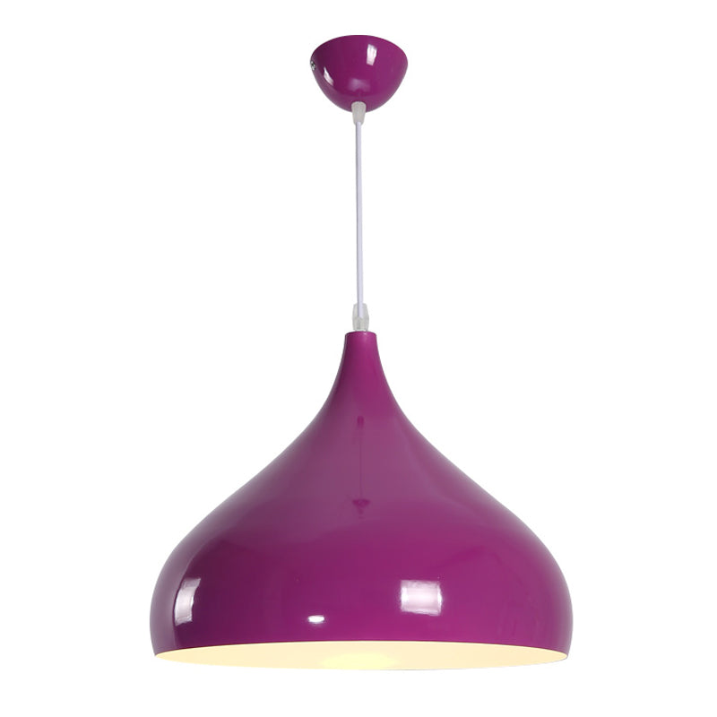 Metal Bowl Shape Hanging Lights Modern Macaron Style 1 Light Hanging Mount Fixture