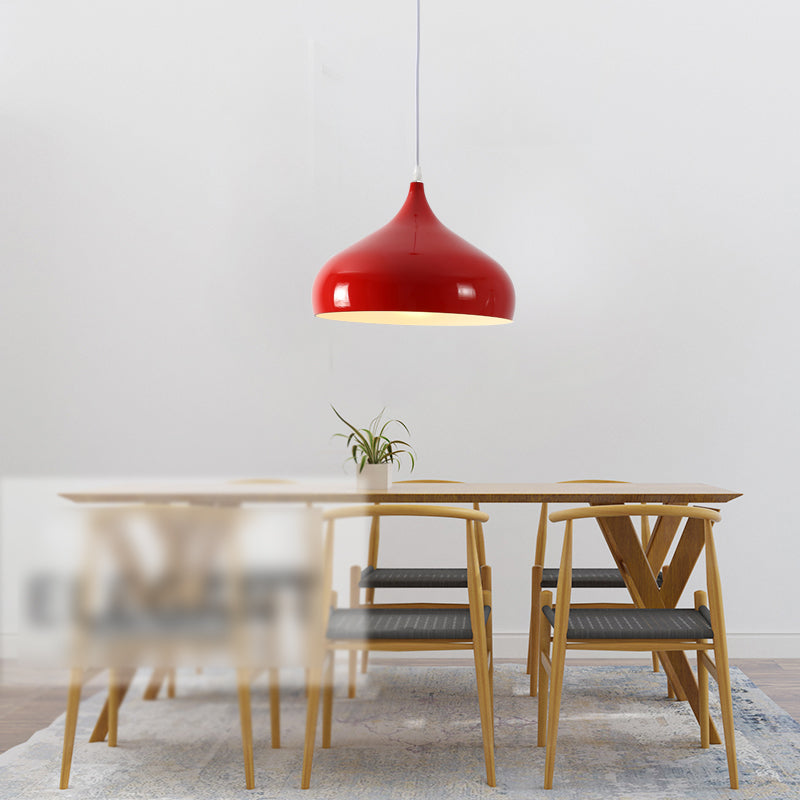 Metal Bowl Shape Hanging Lights Modern Macaron Style 1 Light Hanging Mount Fixture