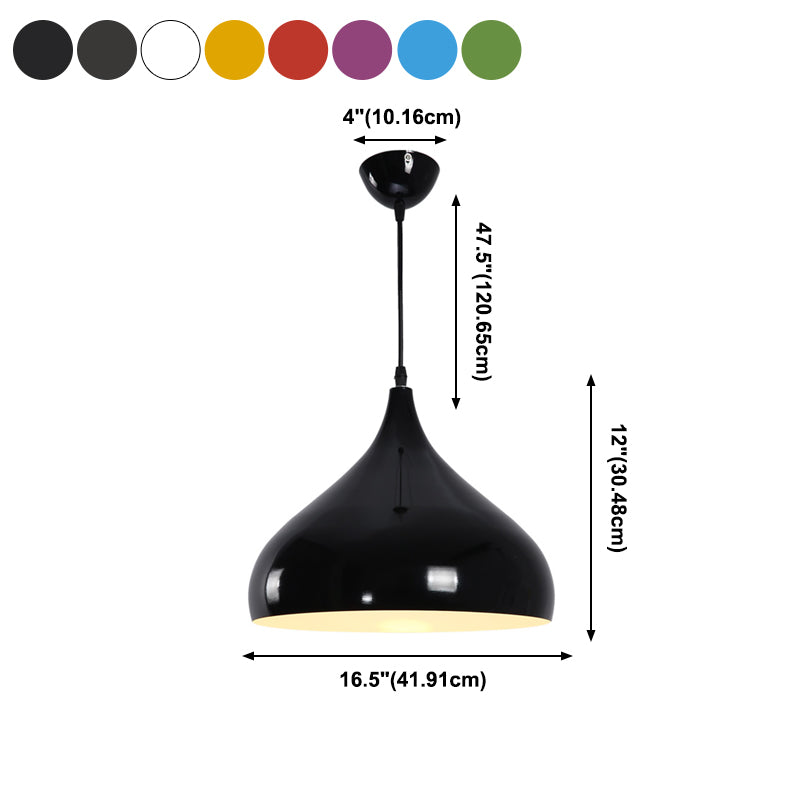 Metal Bowl Shape Hanging Lights Modern Macaron Style 1 Light Hanging Mount Fixture