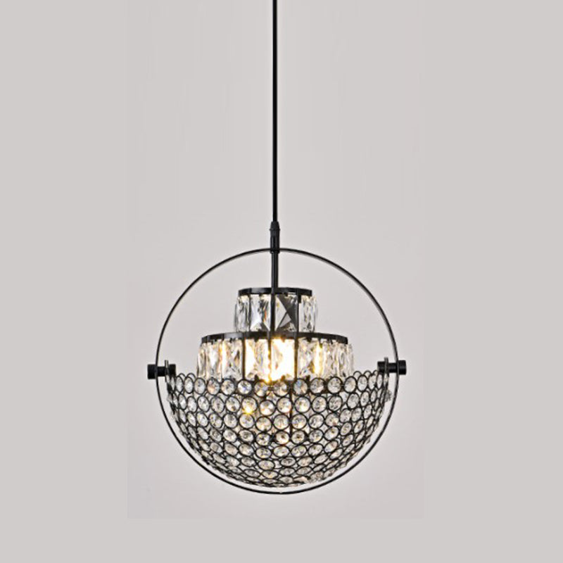 Modern Simplicity Crystal Hanging Lamp Sphere Shape Pendant Light for Living Room