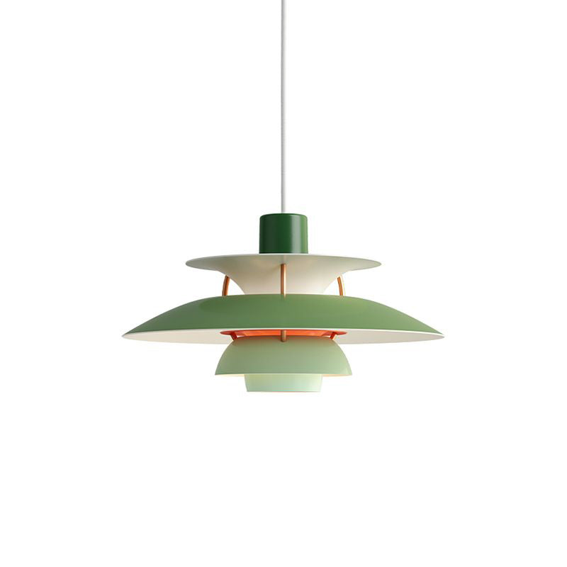 Nordic Style Hanging Light Colorful Metal Shade Pendent Lighting Fixture for Sitting Room
