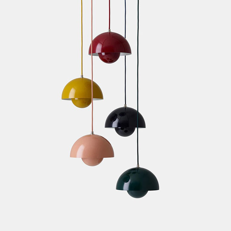 Colorful Dome Shape Hanging Light Nordic Style Pendent Lighting Fixture for Sitting Room