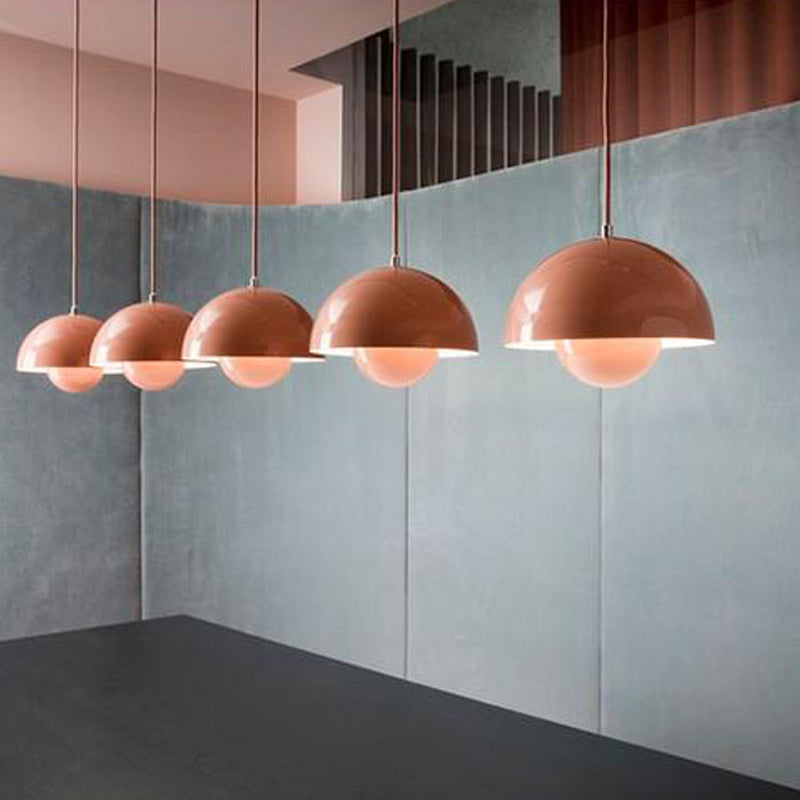 Colorful Dome Shape Hanging Light Nordic Style Pendent Lighting Fixture for Sitting Room