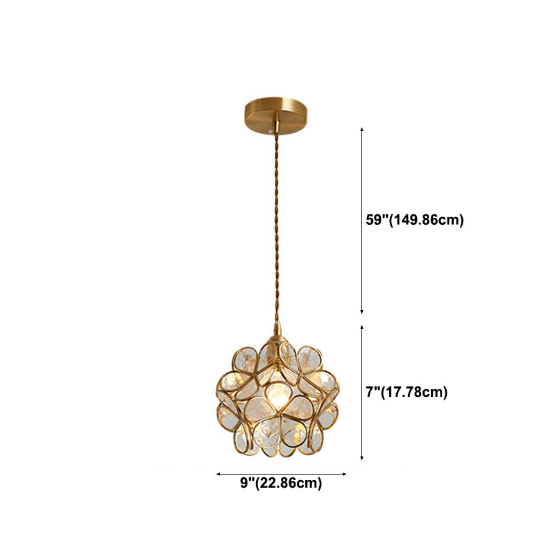 Lampada del soffitto in vetro petalo 1 leggero luce a sospensione vintage per camera da letto