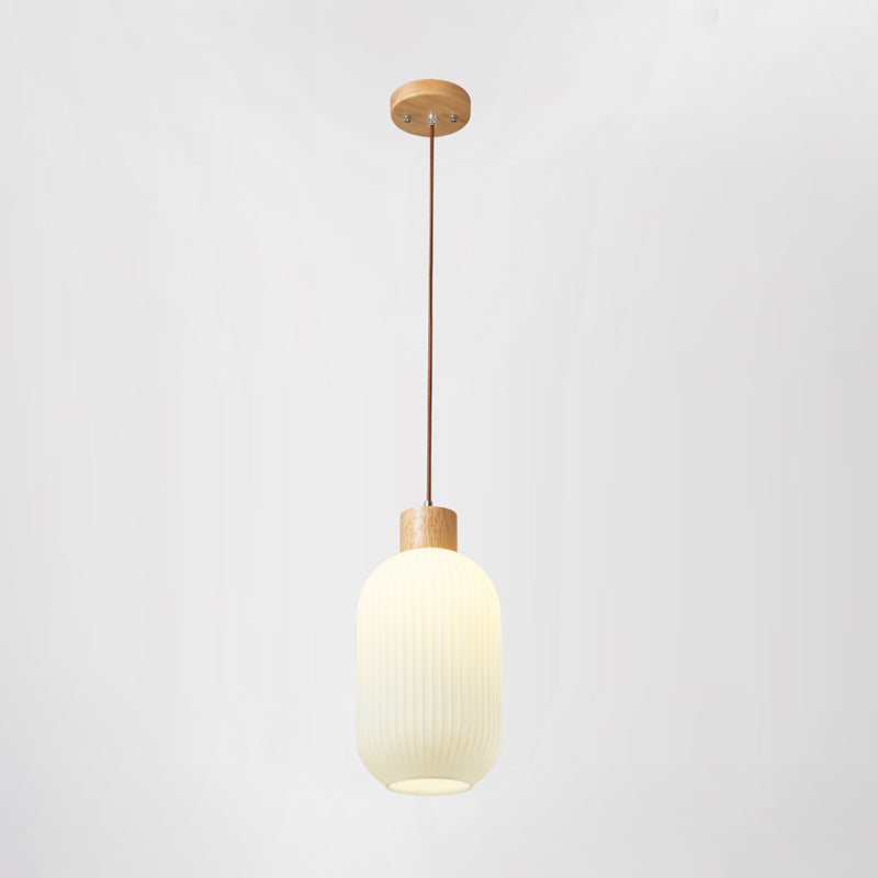 Lumières suspendues en verre Style moderne 1 Light suspendu montage de montage avec bois pour salle à manger