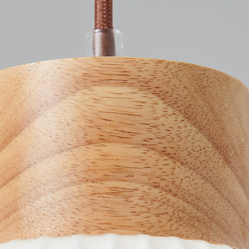 Lumières suspendues en verre Style moderne 1 Light suspendu montage de montage avec bois pour salle à manger