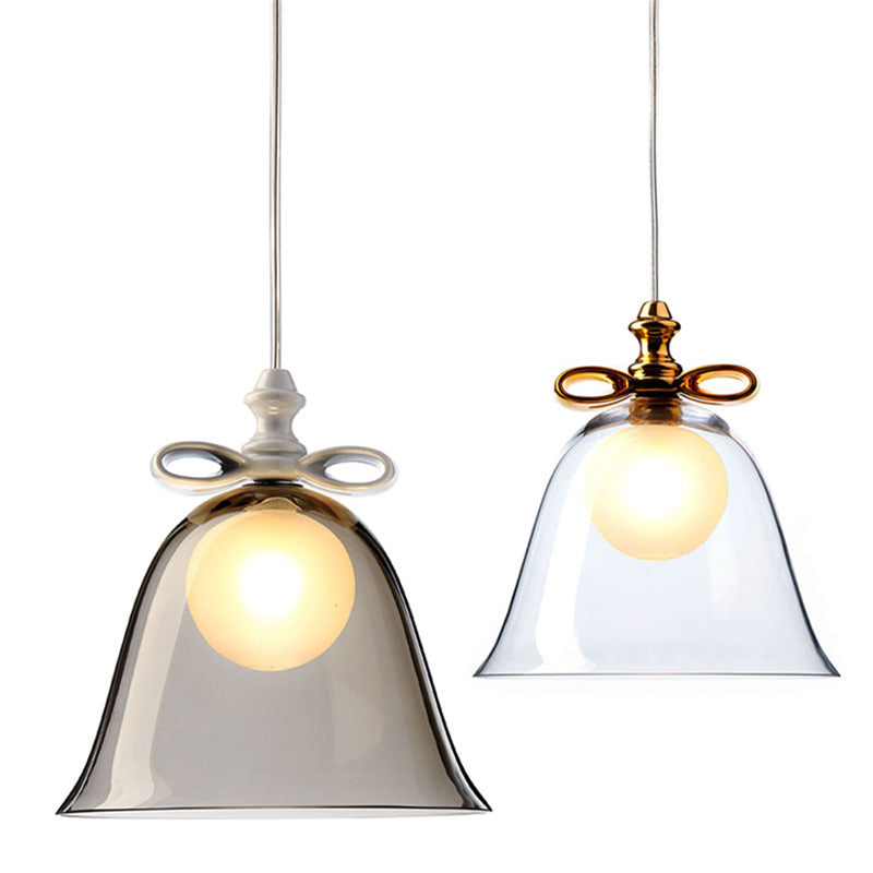 Glass Bell Hanging Light Modern Style Pendent Lighting Fixture for Sitting Room