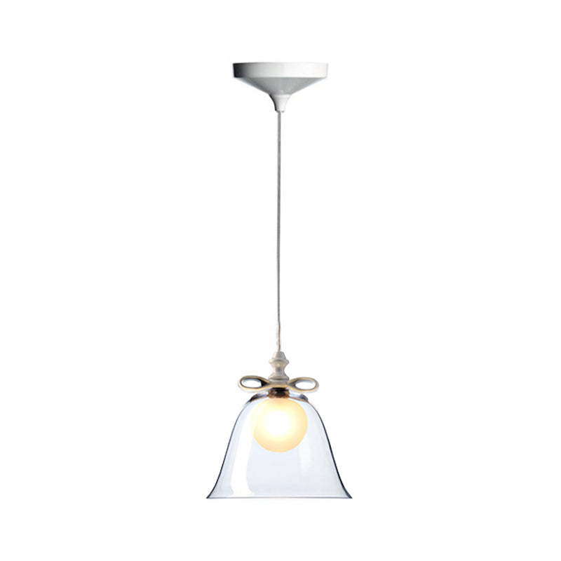 Glass Bell Hanging Light Modern Style Pendent Lighting Fixture for Sitting Room
