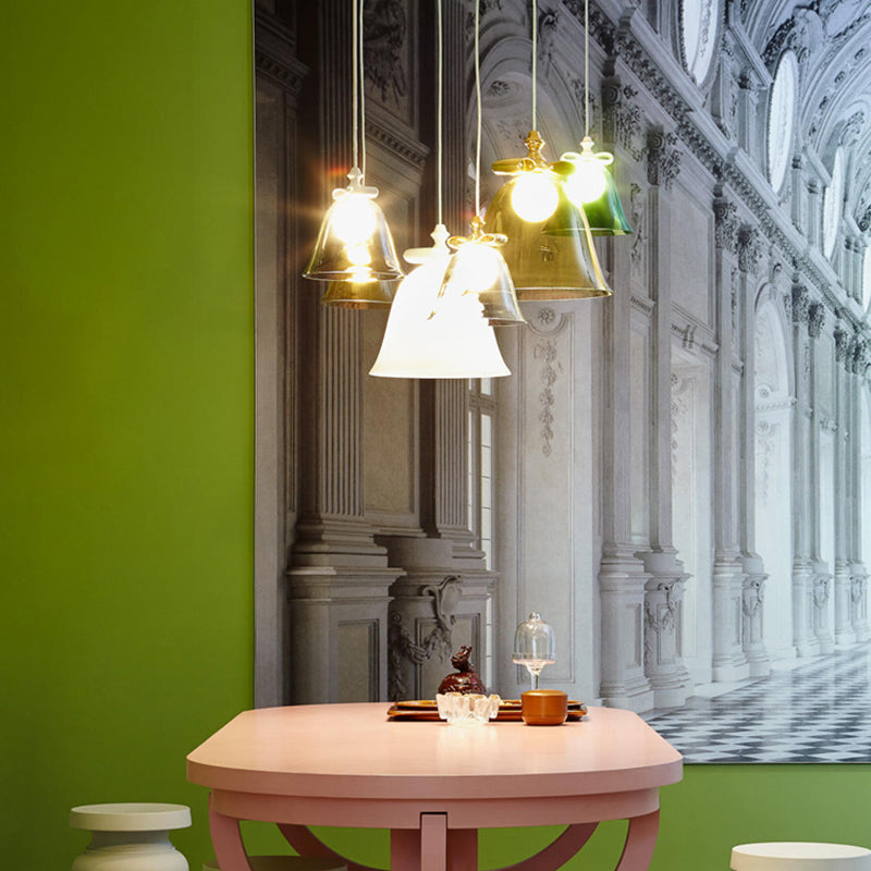 Glass Bell Hanging Light Modern Style Pendent Lighting Fixture for Sitting Room