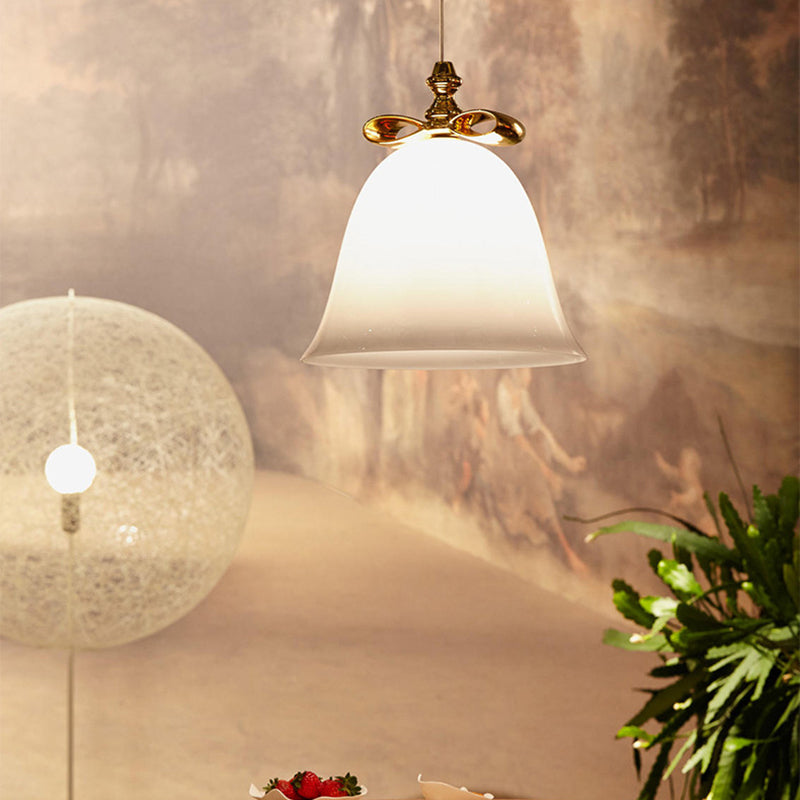 Glass Bell Hanging Light Modern Style Pendent Lighting Fixture for Sitting Room