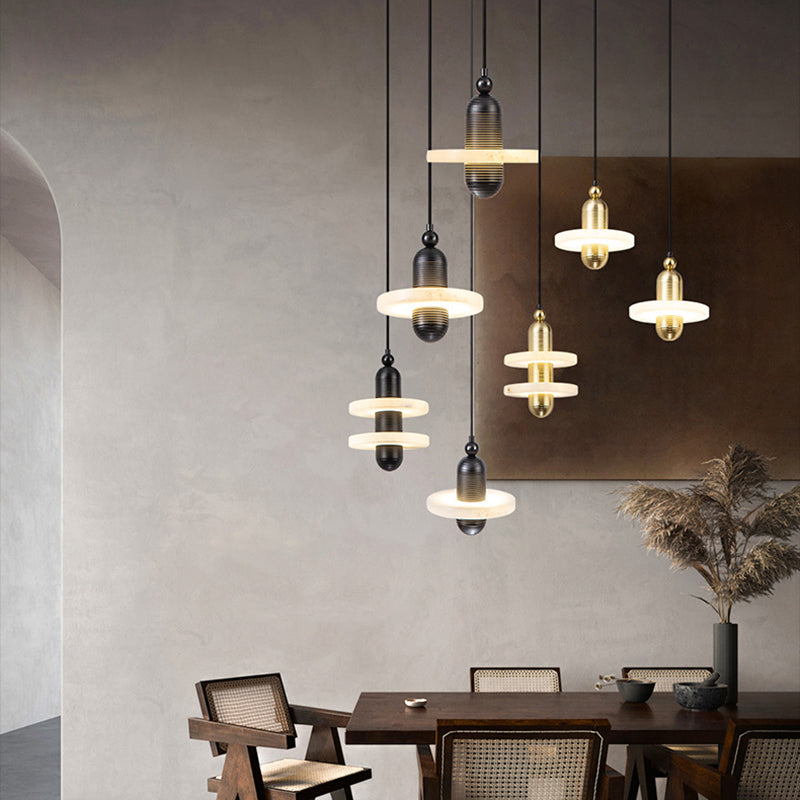 Contemporary Marble Hanging Light Minimalist Pendent Lighting Fixture for Sitting Room