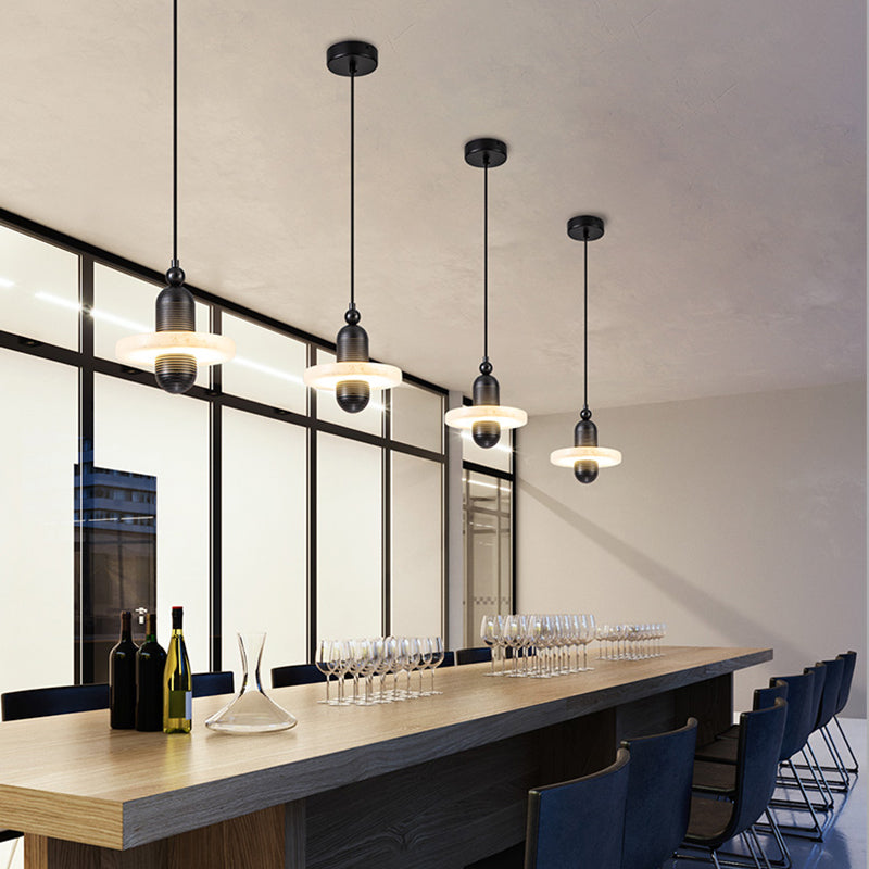 Contemporary Marble Hanging Light Minimalist Pendent Lighting Fixture for Sitting Room