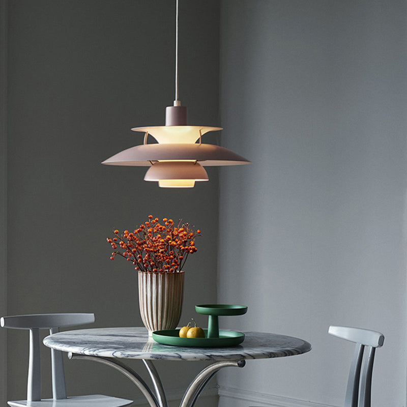 Colorful Metal Shape Hanging Light Modern Style Pendent Lighting Fixture for Sitting Room