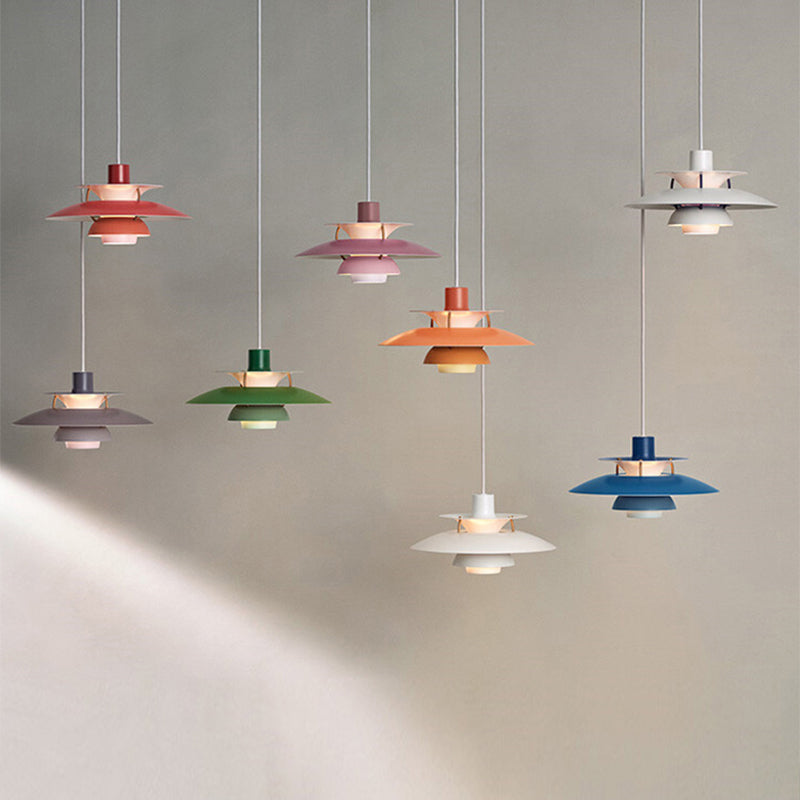 Colorful Metal Shape Hanging Light Modern Style Pendent Lighting Fixture for Sitting Room