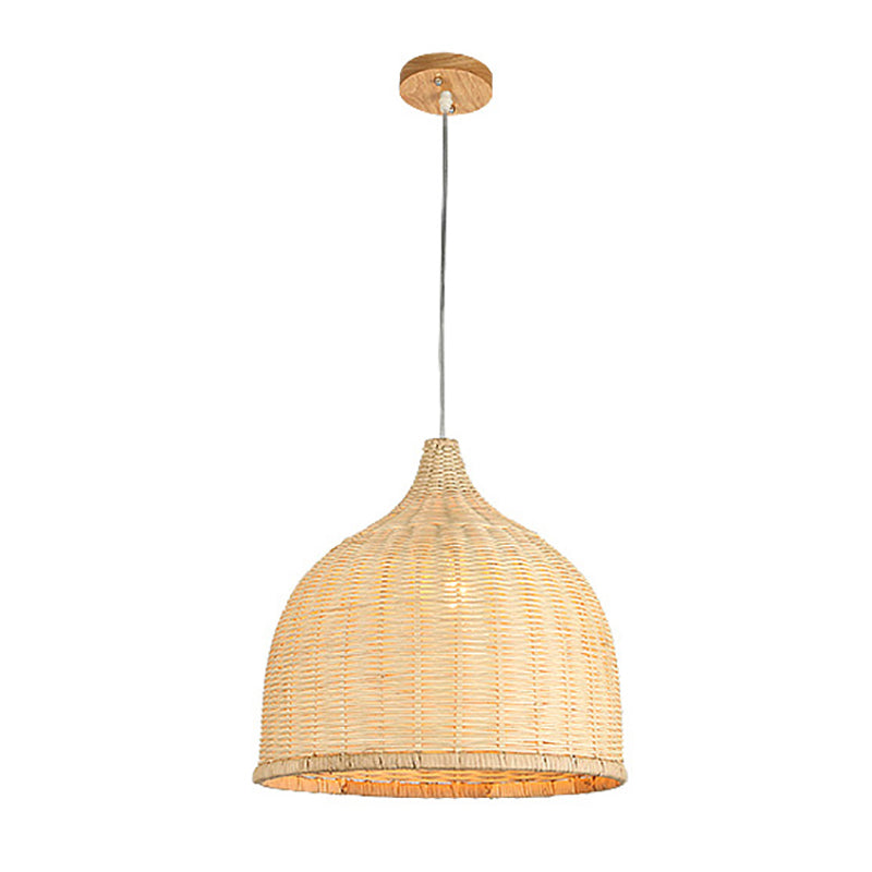 Rattan Shape Hanging Light Modern Minimalist Pendent Lighting Fixture for Dining Room