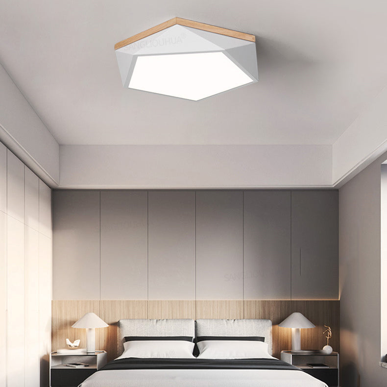 1 Light Hexagonal Ceiling Lamp Modern Macaron Style Metal Ceiling Lighting for Living Room