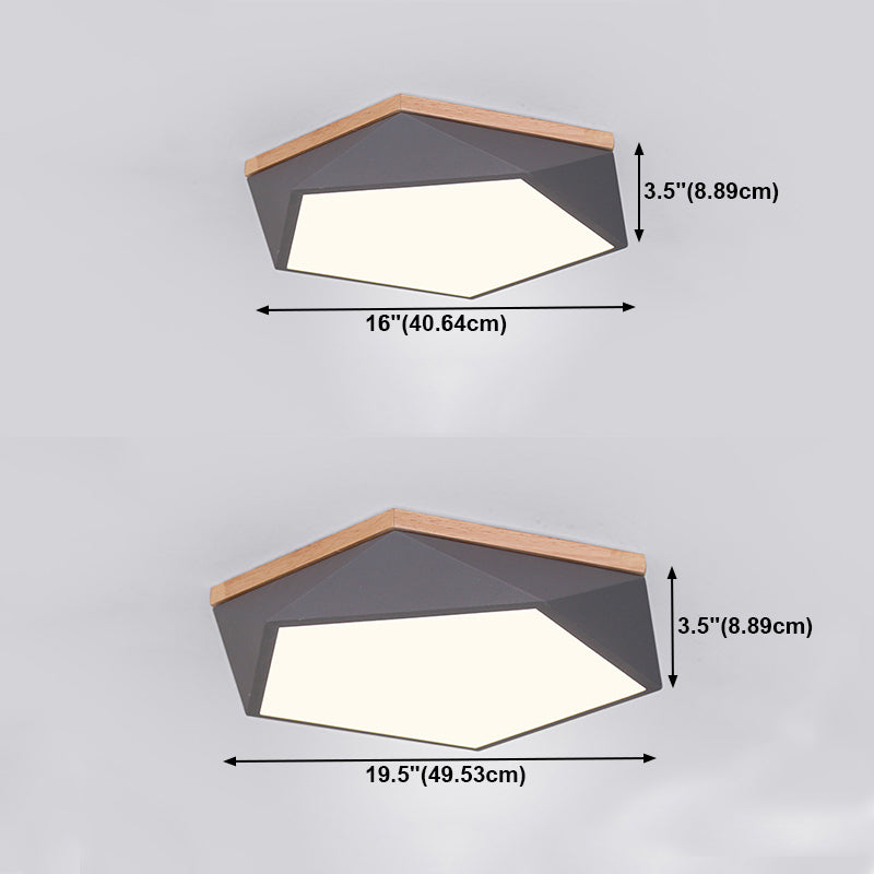 1 Light Hexagonal Ceiling Lamp Modern Macaron Style Metal Ceiling Lighting for Living Room