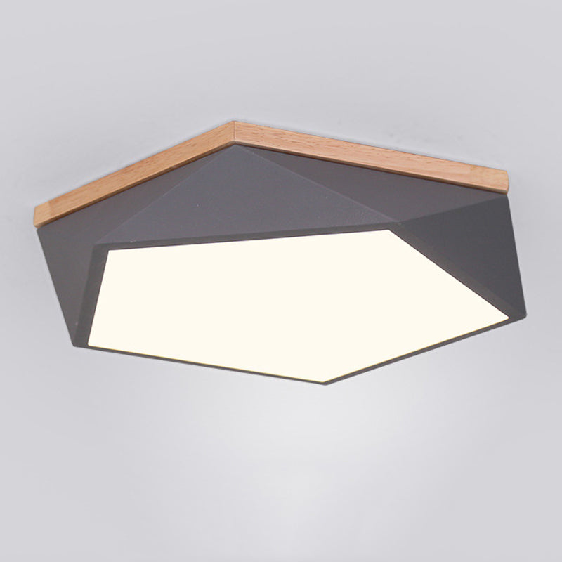 1 Light Hexagonal Ceiling Lamp Modern Macaron Style Metal Ceiling Lighting for Living Room