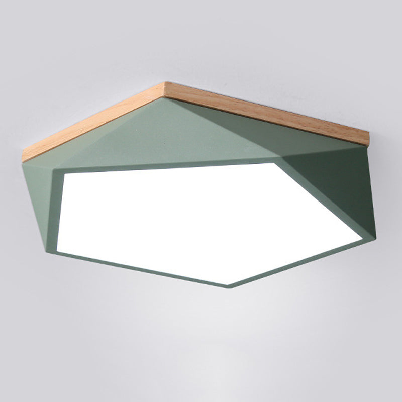 1 Light Hexagonal Ceiling Lamp Modern Macaron Style Metal Ceiling Lighting for Living Room