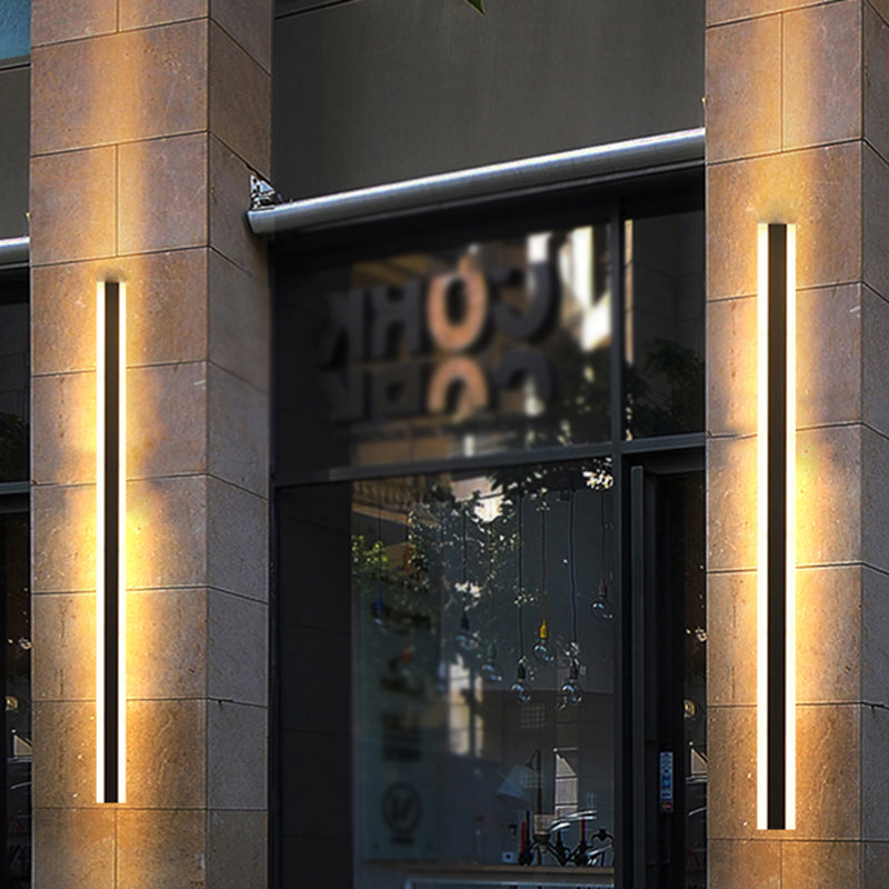 Linearer Schatten moderner Stil Wandleuchten Metall Einleichte Wandmontage Beleuchtung in Schwarz