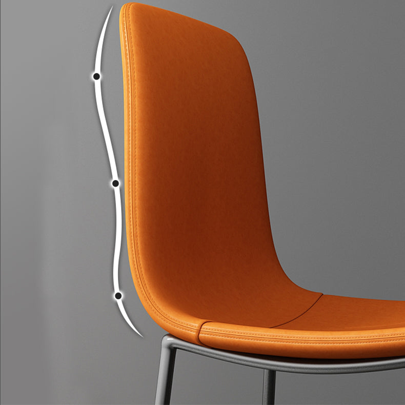 Contemporary Metal Leather Bar Stools Indoor Barstool with Cushion and Low Back