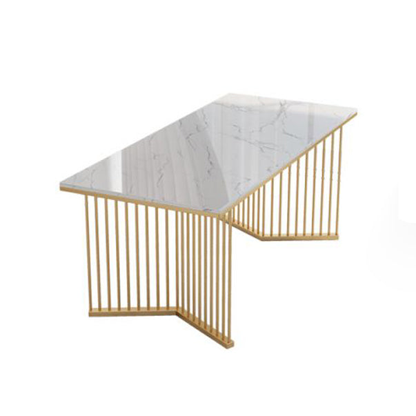 Glam Style 1/2/5/7 Pieces Dining Set Marble Top Dining Table Set with Velvet Chairs