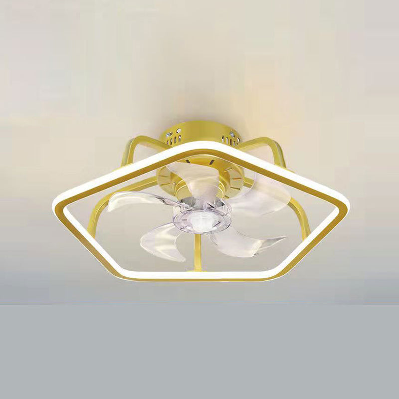 Contemporary Round LED Ceiling Fan Light Creative Flush Mount Light for Living Room