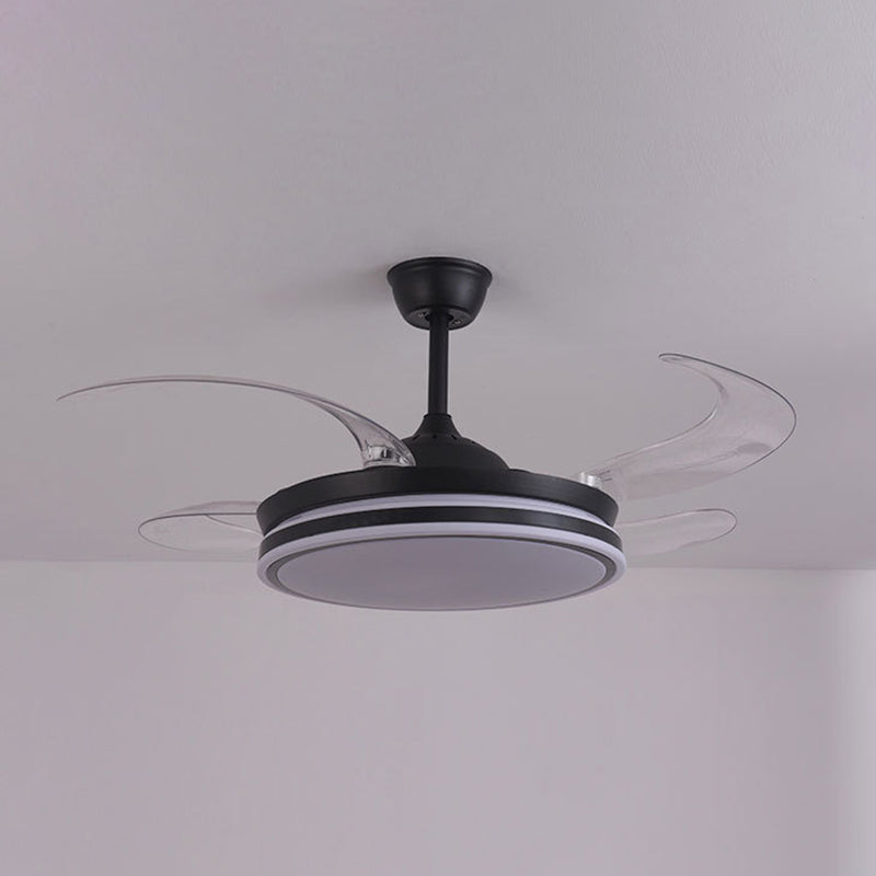 Contemporary Round LED Ceiling Fan Light Minimalism Flush Mount Light for Living Room