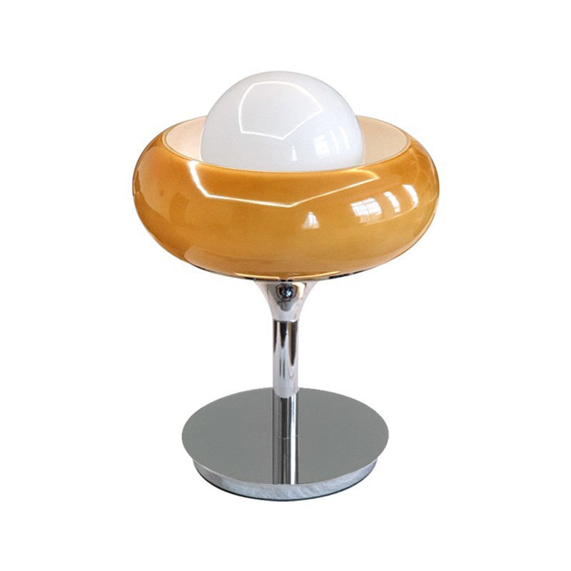 Lámpara de mesa de tarta de huevo moderna Lámpara de noche de noche de 1 altura con sombra de vidrio