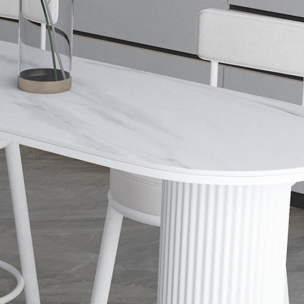 Stone Double Pedestal Counter Wine Table Modern Indoor Bar/Dinette Table