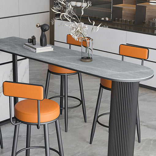 Stone Double Pedestal Counter Wine Table Modern Indoor Bar/Dinette Table