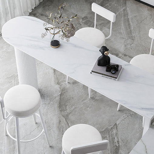 Stone Double Pedestal Counter Wine Table Modern Indoor Bar/Dinette Table