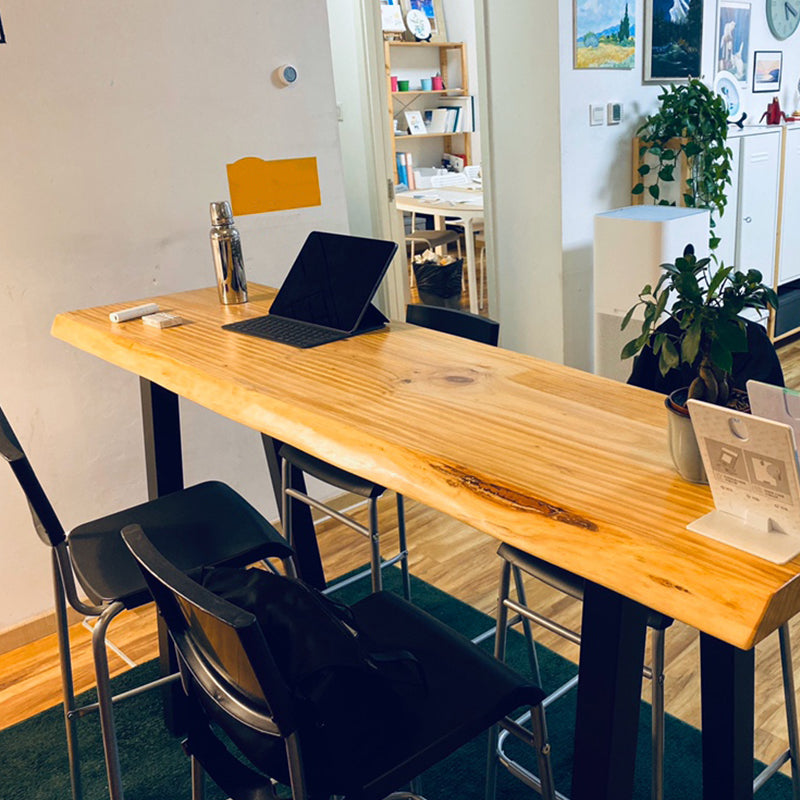 Brown Modern StyleTable Solid Wood and Iron Coffee Shop Bar Table