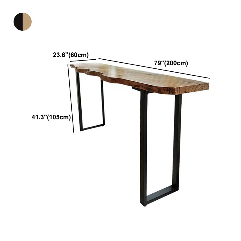 Brown Modern StyleTable Solid Wood and Iron Coffee Shop Bar Table