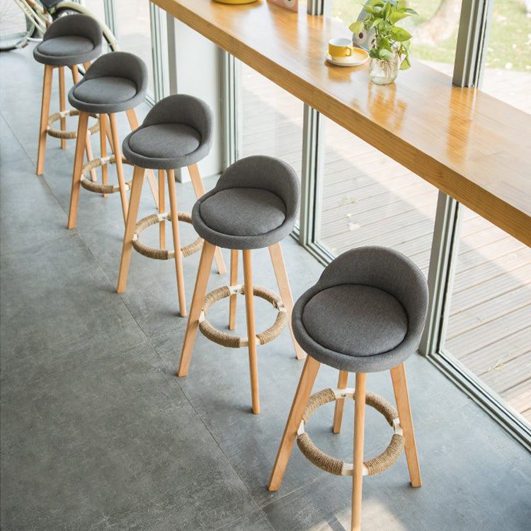 Taburete moderno sin brazos para mostrador, taburete de bar de madera para sala de estar con cojín y pedal