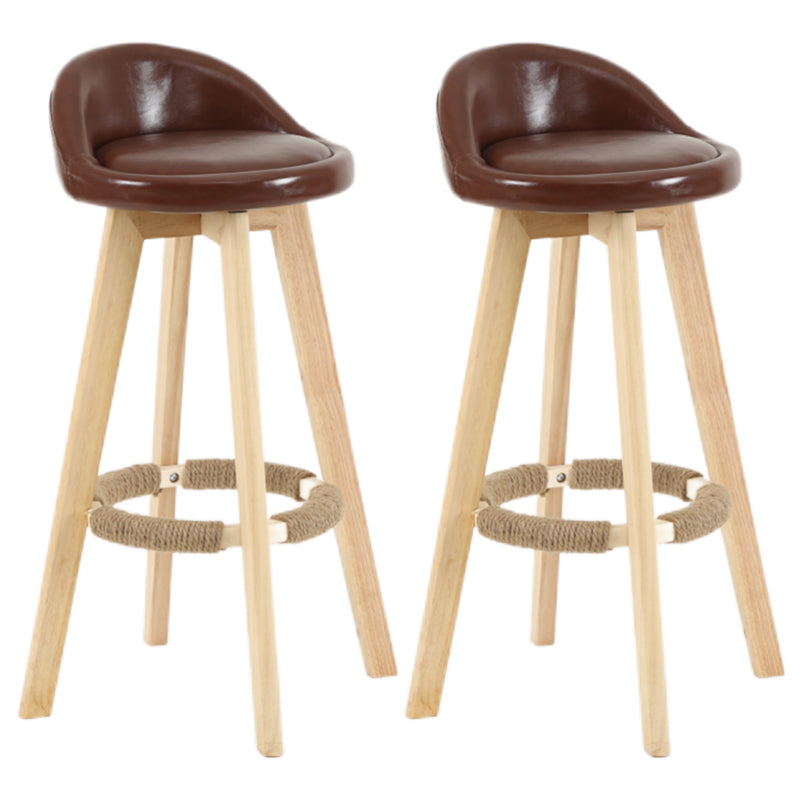 Taburete moderno sin brazos para mostrador, taburete de bar de madera para sala de estar con cojín y pedal
