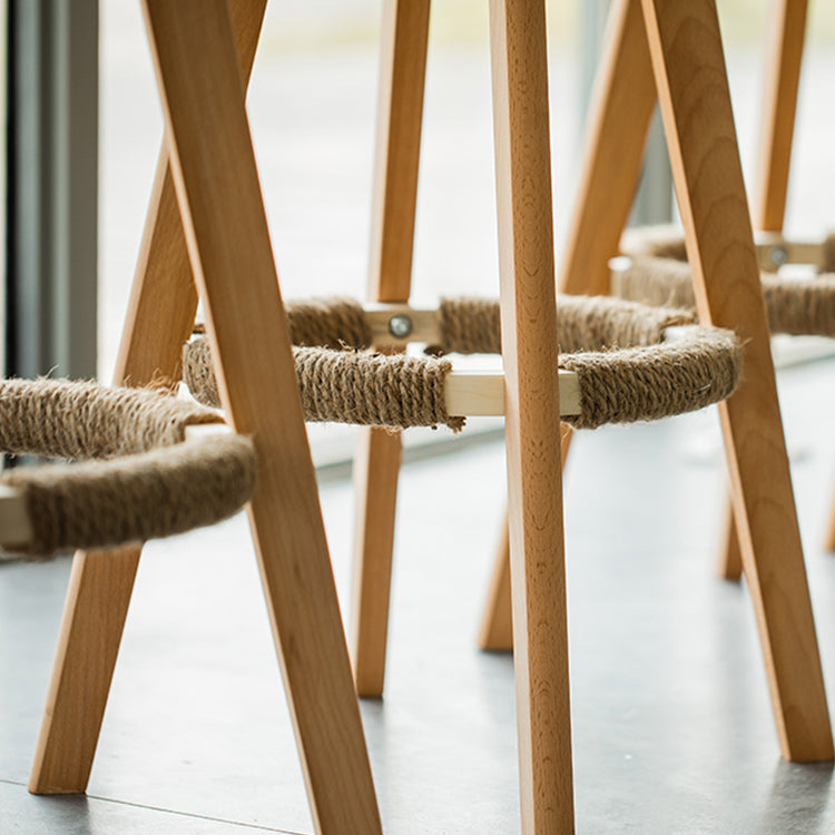 Taburete moderno sin brazos para mostrador, taburete de bar de madera para sala de estar con cojín y pedal