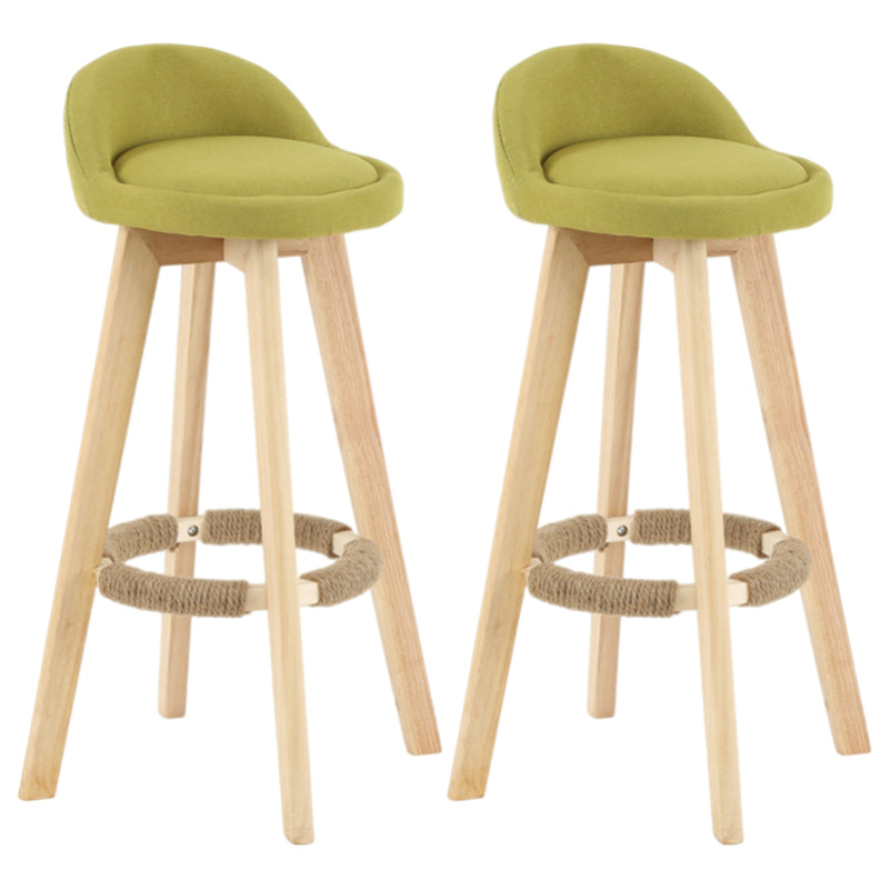 Taburete moderno sin brazos para mostrador, taburete de bar de madera para sala de estar con cojín y pedal