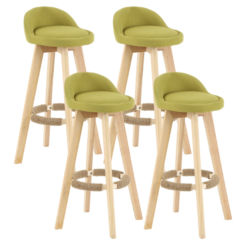 Taburete moderno sin brazos para mostrador, taburete de bar de madera para sala de estar con cojín y pedal