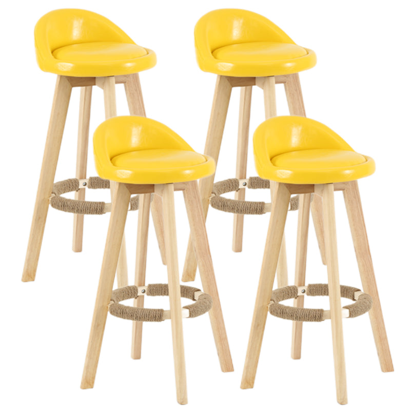 Taburete moderno sin brazos para mostrador, taburete de bar de madera para sala de estar con cojín y pedal