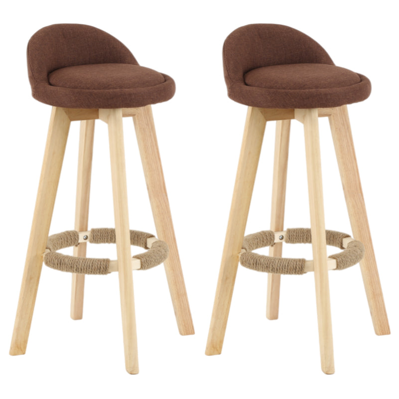 Taburete moderno sin brazos para mostrador, taburete de bar de madera para sala de estar con cojín y pedal