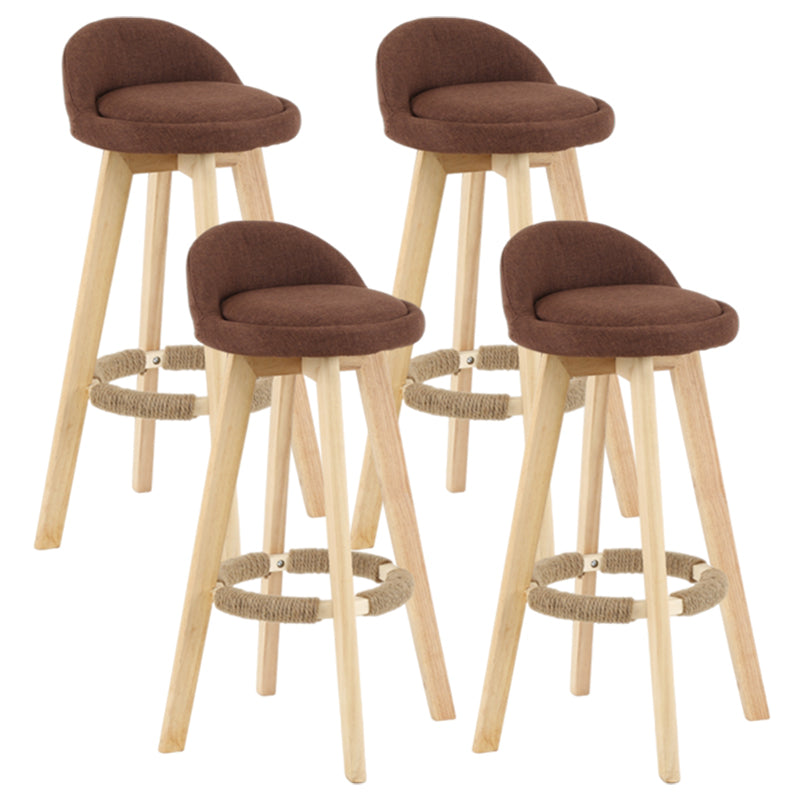 Taburete moderno sin brazos para mostrador, taburete de bar de madera para sala de estar con cojín y pedal