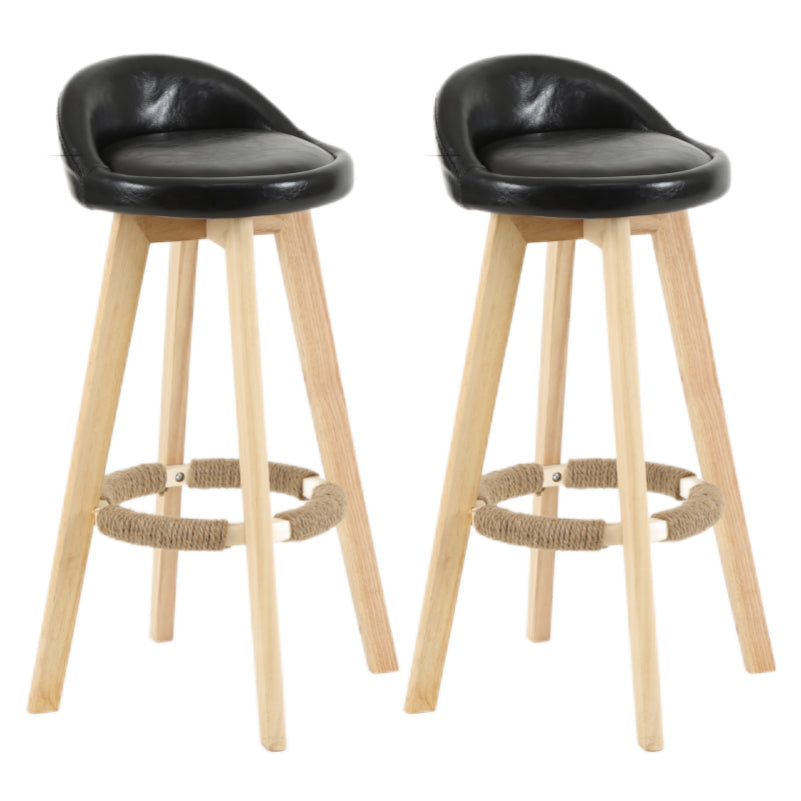Taburete moderno sin brazos para mostrador, taburete de bar de madera para sala de estar con cojín y pedal