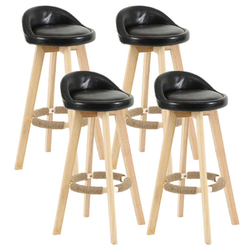 Taburete moderno sin brazos para mostrador, taburete de bar de madera para sala de estar con cojín y pedal