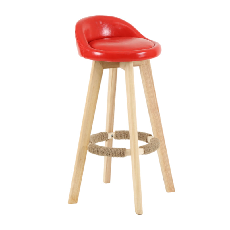 Taburete moderno sin brazos para mostrador, taburete de bar de madera para sala de estar con cojín y pedal